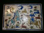 Antiek Perzisch tegeltableau Qajar dynasty 19e eeuw zeldzaam, Ophalen