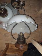 Twee complete hanglampen in goede staat, Gebruikt, Glas, Onbekend, Ophalen of Verzenden
