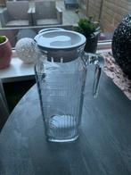 Glazen waterkan met deksel zgn 23 cm hoog, Ophalen, Zo goed als nieuw