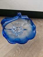 Vintage Shannon Crystal Poland schaal blauw glas, Ophalen of Verzenden