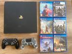 PS4 Pro 1TB + 2 Controllers + 6 Games, Spelcomputers en Games, Met 2 controllers, Ophalen of Verzenden, 1 TB, Pro