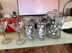 Plastic karaf en plastic glazen / cocktail glazen, Huis en Inrichting, Keuken | Servies, Ophalen, Glas of Glazen, Gebruikt, Glas