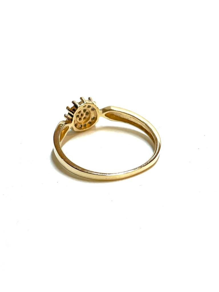 14k gouden ring met diamanten, 18 tot 19, -, -, Ophalen of Verzenden