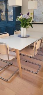 Gispen 101 stoel Dutch Originals, hout, wit, 6 stuks, Huis en Inrichting, Stoelen, Wit, Ophalen of Verzenden, Zo goed als nieuw