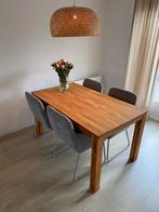 Houten eettafel Woood met 4 stoelen - nette staat, Huis en Inrichting, Tafels | Eettafels, Ophalen, 50 tot 100 cm, Zo goed als nieuw
