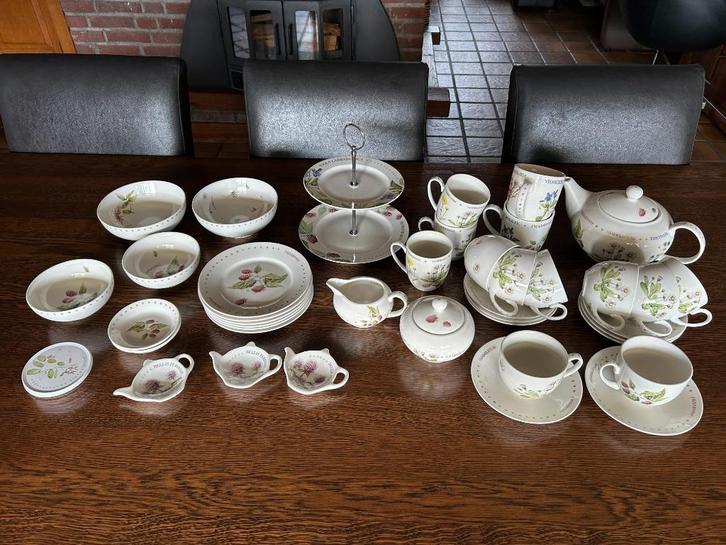 Groot theeservies 37delig Marjolein Bastin Wildflowers, Huis en Inrichting, Keuken | Servies, Zo goed als nieuw, Overige typen