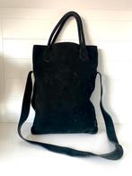 Shabbies Amsterdam grote suede schoudertas zwart, Ophalen of Verzenden, Zo goed als nieuw, Zwart