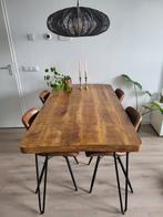 Loods 5 mangohouten eettafel 160cmX90cm, Huis en Inrichting, Tafels | Eettafels, Ophalen, 50 tot 100 cm, Zo goed als nieuw, 150 tot 200 cm