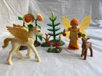 Playmobil fee met pegasus en zonnebloemen met extra dieren, Ophalen of Verzenden, Zo goed als nieuw