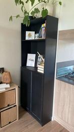 BILLY / OXBERG Boekenkast met deuren, zwart eikenpatroon, Ophalen, Met deur(en), 200 cm of meer, 50 tot 100 cm
