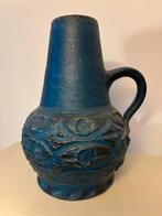 Mooie Fat Lava Vaas Petrol Blauw, Blauw, Aardewerk of Porselein, Ophalen of Verzenden, Zo goed als nieuw