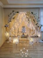 Decoratie backdrop, ballonenboog, pilaren, flowerwall, Ophalen of Verzenden, Zo goed als nieuw