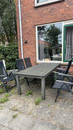 Tuinset met 6 stoelen - Kunststof, Ophalen, Kunststof, Gebruikt, Eettafel