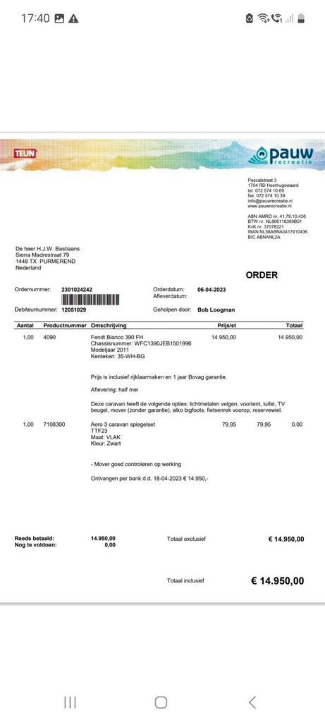 Fendt bianco 390, Caravans en Kamperen, Caravans, Particulier, tot en met 4, Treinzit, Fendt, Ophalen of Verzenden