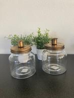 Candle Jar set-2 st gold Nieuw!, Overige materialen, Overige kleuren, Nieuw, Ophalen of Verzenden