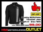 Textiel Motorjas Rusty Stitches Ralph V2 Zwart-Wit - MEN, Motoren, Info@huybersmotoren.nl, Jas | textiel, HM - Sale, NL