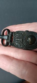 Visigotische/Frankische gordelhaak, patina,Brons, oude coll, Antiek en Kunst, Ophalen of Verzenden