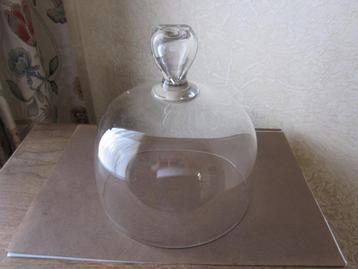 Oude mondgeblazen glas stolp - topje met holle traan - beschikbaar voor biedingen