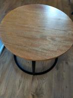 2 leuke ronde tafeltjes, Huis en Inrichting, Tafels | Salontafels, Ophalen, Gebruikt, 50 tot 100 cm, Rond