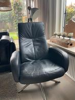 Super mooie leren zwarte relaxchair Hjort Knudsen, Huis en Inrichting, Fauteuils, Ophalen, Zo goed als nieuw, 75 tot 100 cm, 50 tot 75 cm