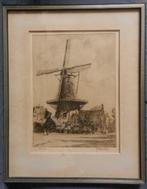 Fraai ets Molen Windlust Wassenaar HE Roodenburg 1927 29x21, Ophalen of Verzenden