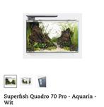 Superfish Quadro 70 Pro - Aquaria - Wit met extra's, Dieren en Toebehoren, Vissen | Aquaria en Toebehoren, Ophalen, Zo goed als nieuw