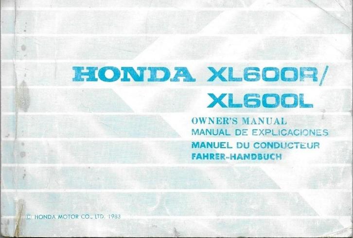 Honda XL600 R XL600 L manual Betriebsanleitung (012v), Motoren, Handleidingen en Instructieboekjes, Honda, Verzenden