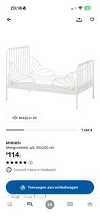 Minnen meegroeibed ikea, Ophalen, 70 tot 85 cm, Zo goed als nieuw, Lattenbodem