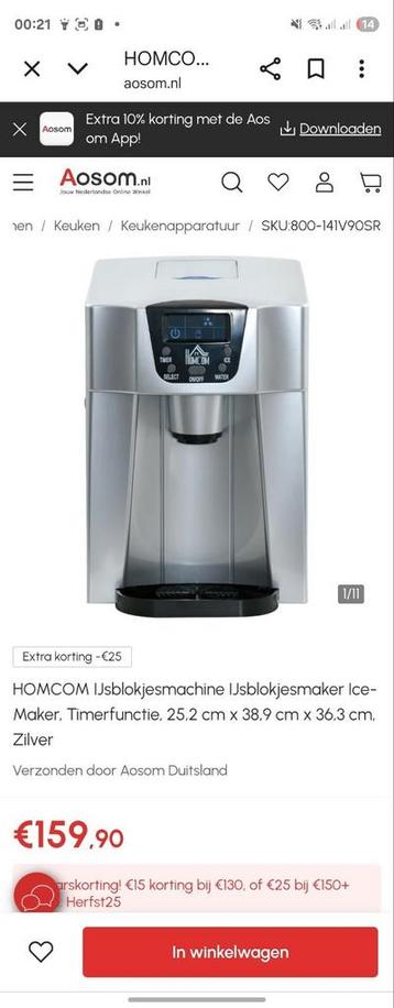 HOMCOM Isblokjesmachine sblokjesmaker Ice- Maker, Timerfunct beschikbaar voor biedingen