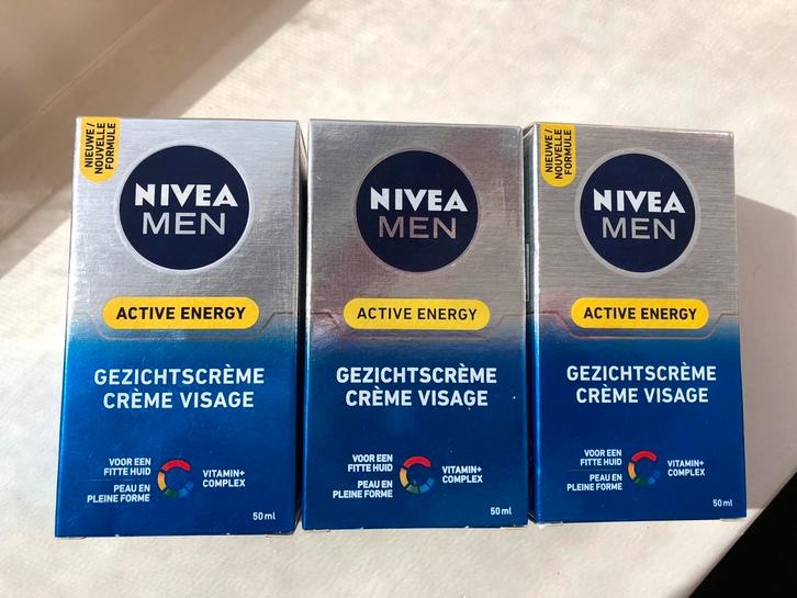 3 Nivea for men gezichtscreme (active energy), Sieraden, Tassen en Uiterlijk, Uiterlijk | Gezichtsverzorging, Nieuw, Verzorging