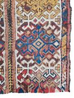 Handgeknoopt Perzisch wol Kelim tapijt fragment Ushak 59x120, 50 tot 100 cm, 100 tot 150 cm, Gebruikt, Rechthoekig