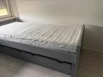 Bed met uitschuifbaar onderbed grijs 90 x 200, Ophalen, Gebruikt, 90 cm, Eenpersoons