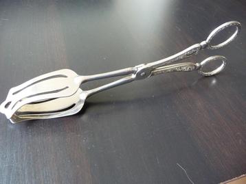 koek-, soesjes-, gebakstang, dienbestek verzilverd? vintage beschikbaar voor biedingen