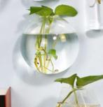 Glazen vaas rond | Muurdecoratie, Minder dan 50 cm, Nieuw, Glas, Ophalen of Verzenden