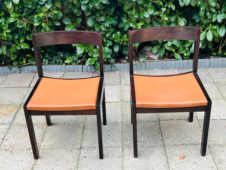 AZS meubelen / Gerard Geytenbeek / vintage Wengé / x 2, Tuin en Terras, Tuinstoelen, Gebruikt, Hout, Ophalen of Verzenden