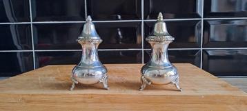 Peper en zout stel antiek zwaar verzilverd  beschikbaar voor biedingen