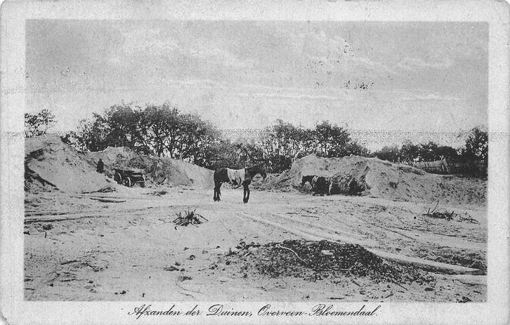 AZ076 Afgraven duinen Overveen Bloemendaal delfstoffen 1928, Verzamelen, Ansichtkaarten | Nederland, Gelopen, Noord-Holland, 1920 tot 1940