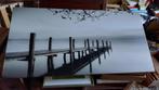 foto print op doek water landschap 130 x 65 cm, Ophalen of Verzenden, Zo goed als nieuw, Print, 75 cm of meer