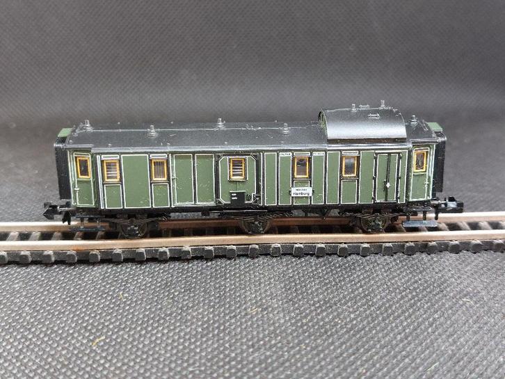 Minitrix 11077 - K.Bay.Sts.B. bagagewagen P (13760), Hobby en Vrije tijd, Modeltreinen | N-Spoor, Gebruikt, Wagon, Gelijkstroom