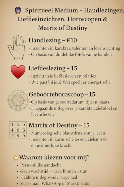 Spiritueel Medium – Handlezen, Liefdesinzichten, Horoscopen, Vacatures, Vacatures | Overige Vacatures, Starter, Freelance of Uitzendbasis