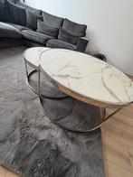Marmer tafel, Huis en Inrichting, Tafels | Salontafels, 50 tot 100 cm, Rond, Ophalen of Verzenden, Zo goed als nieuw