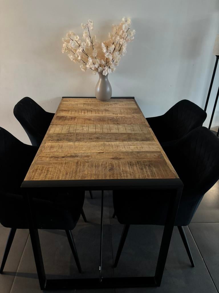 Eettafel en salontafel set, Huis en Inrichting, Tafels | Eettafels, 100 tot 150 cm, Zo goed als nieuw, Rechthoekig, 50 tot 100 cm