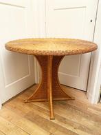 Rotan ronde eettafel, ø 97 cm, h 78 cm, Ophalen, Gebruikt, 50 tot 100 cm, Rond
