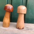 Twee gesneden houten paddestoelen, Antiek en Kunst, Ophalen of Verzenden