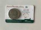 Coincard Koperen Huwelijk 12,5 jaar Koningspaar, Verzenden, Koningin Beatrix, Euro's