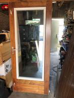 Hardhouten deur met dubbel glas 87 x 201,5, Doe-het-zelf en Verbouw, Deuren en Horren, Gebruikt, Ophalen of Verzenden, Buitendeur