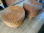 2 stuks Ikea vintage rotan poef /krukje/voetenbank, Huis en Inrichting, Banken | Voetenbanken en Poefen, Ophalen, Minder dan 50 cm