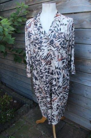 Jurk beige/ bruin/ oranje K-Design mt XL Vaste prijs, Kleding | Dames, Jurken, Zo goed als nieuw, Maat 46/48 (XL) of groter, Beige