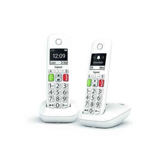 Gigaset E290 duo wit - 2 handsets met groot display, Telecommunicatie, Vaste telefoons | Handsets en Draadloos, Nieuw, 2 handsets