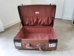 Vintage harde canvas/leer koffer, Ophalen, Gebruikt, Slot, 35 tot 45 cm